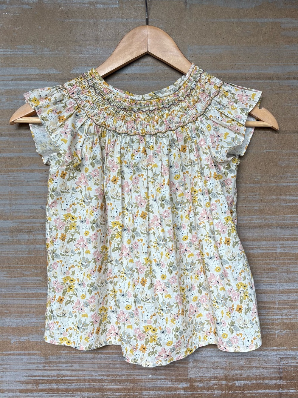 Bonpoint Ella Smocked Floral Top French Preppy Classic Summer Girls 8